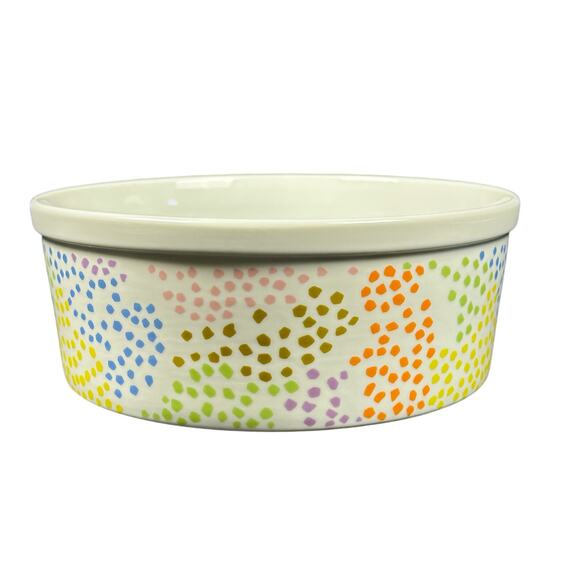 Fitz and Floyd Confetti Dot Multicolor Round Casserole Dish-9" Excellent! - Picture 2 of 6